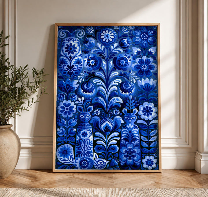 Folk Art Print, Polish Floral Design, Cultural Decor