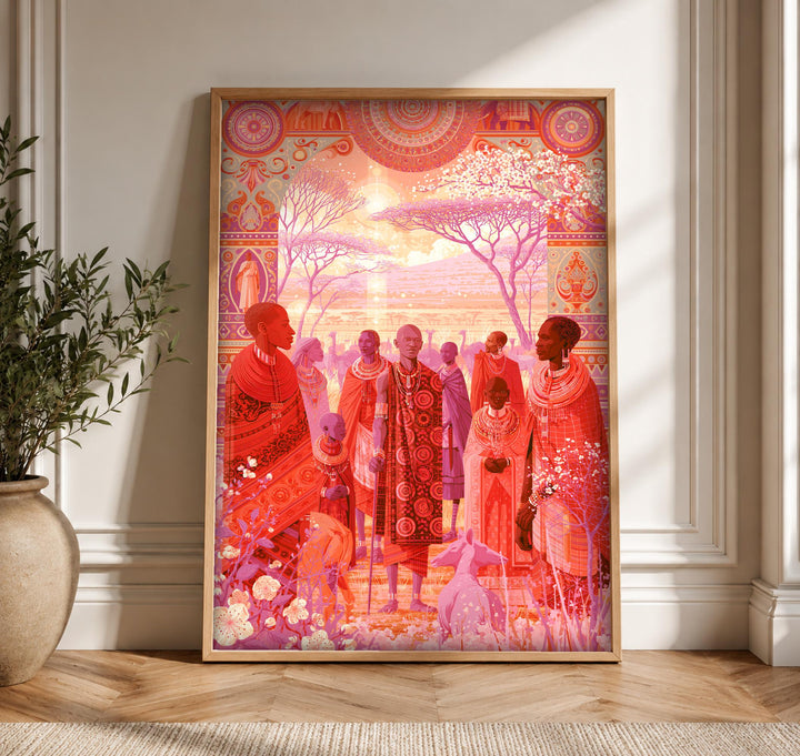 African Wall Art, Maasai People, Savanna Heritage, Cultural Decor
