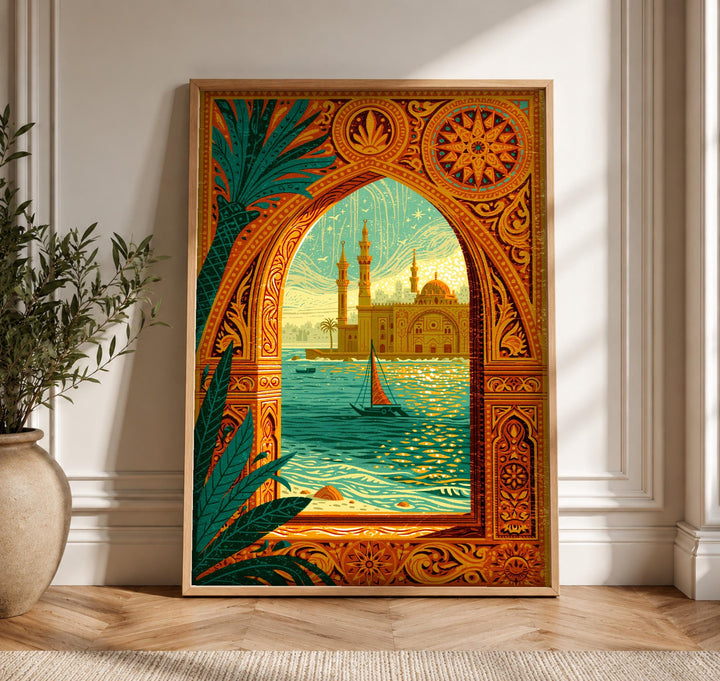 Islam Wall Painting, Alexandria Mosque Ottoman Art