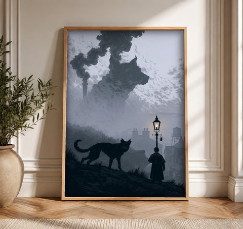 Dark Academia Art, Victorian Hound Moor Print