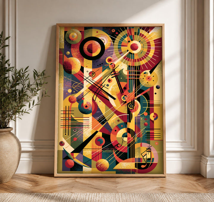 Abstract Wall Art, Baroque Violin Composition, Vibrant Instrument Decor