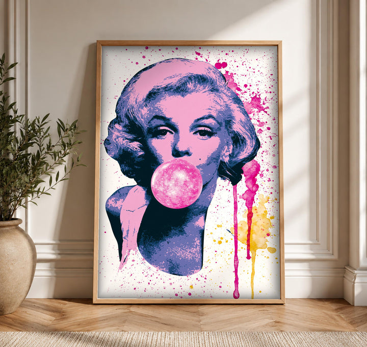 Hypebeast Decor Pop Art, Bubble Gum Icon Print, Vibrant Retro Splash