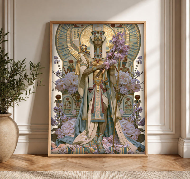 Ancient Egypt Art, Pharaoh God King Print, Egyptian Empire