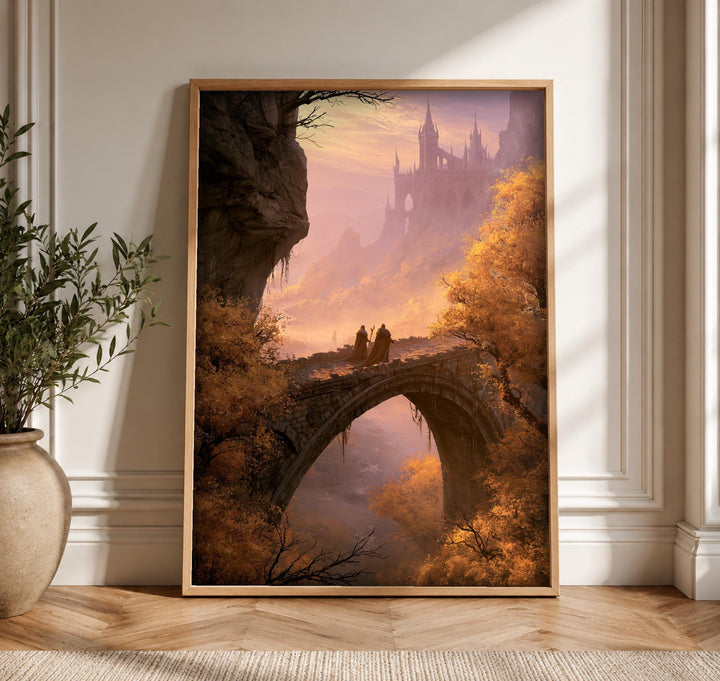 Medieval Wall Art, Dark Fantasy Castle Bridge Print