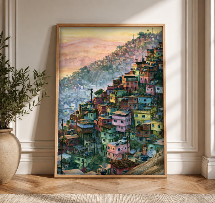 Favela Wall Art, Rio de Janeiro Hillside Print