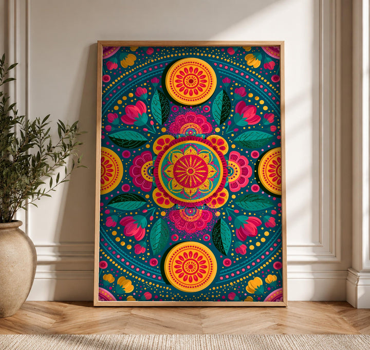 Indian Art, Mughal Mandala Medallion, Cultural Decor