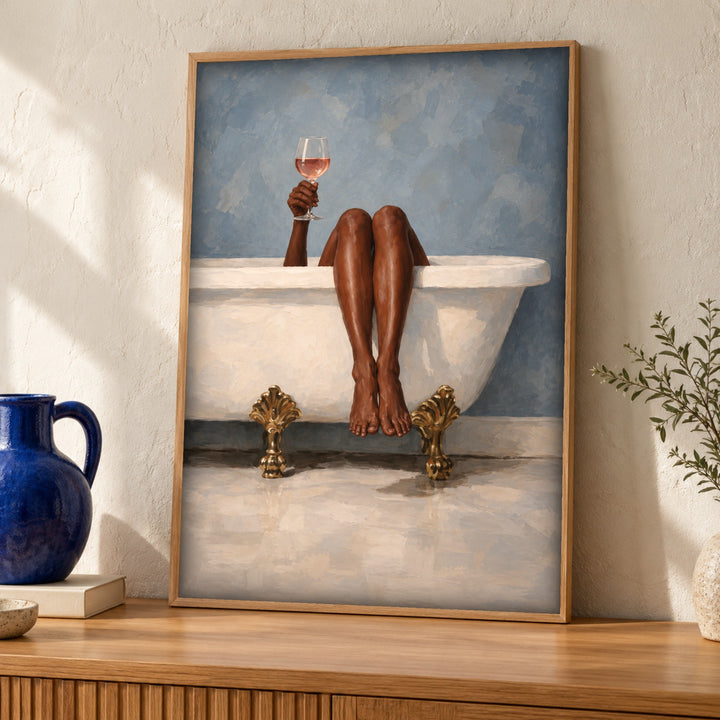 Black woman art, Clawfoot bath, Spa decor