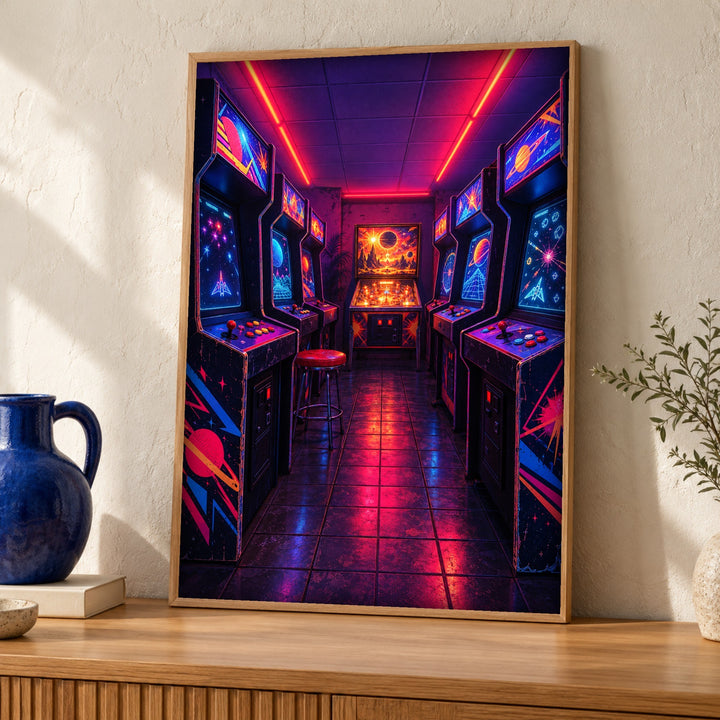 Retro wall art, Neon Arcade, Gaming Poster
