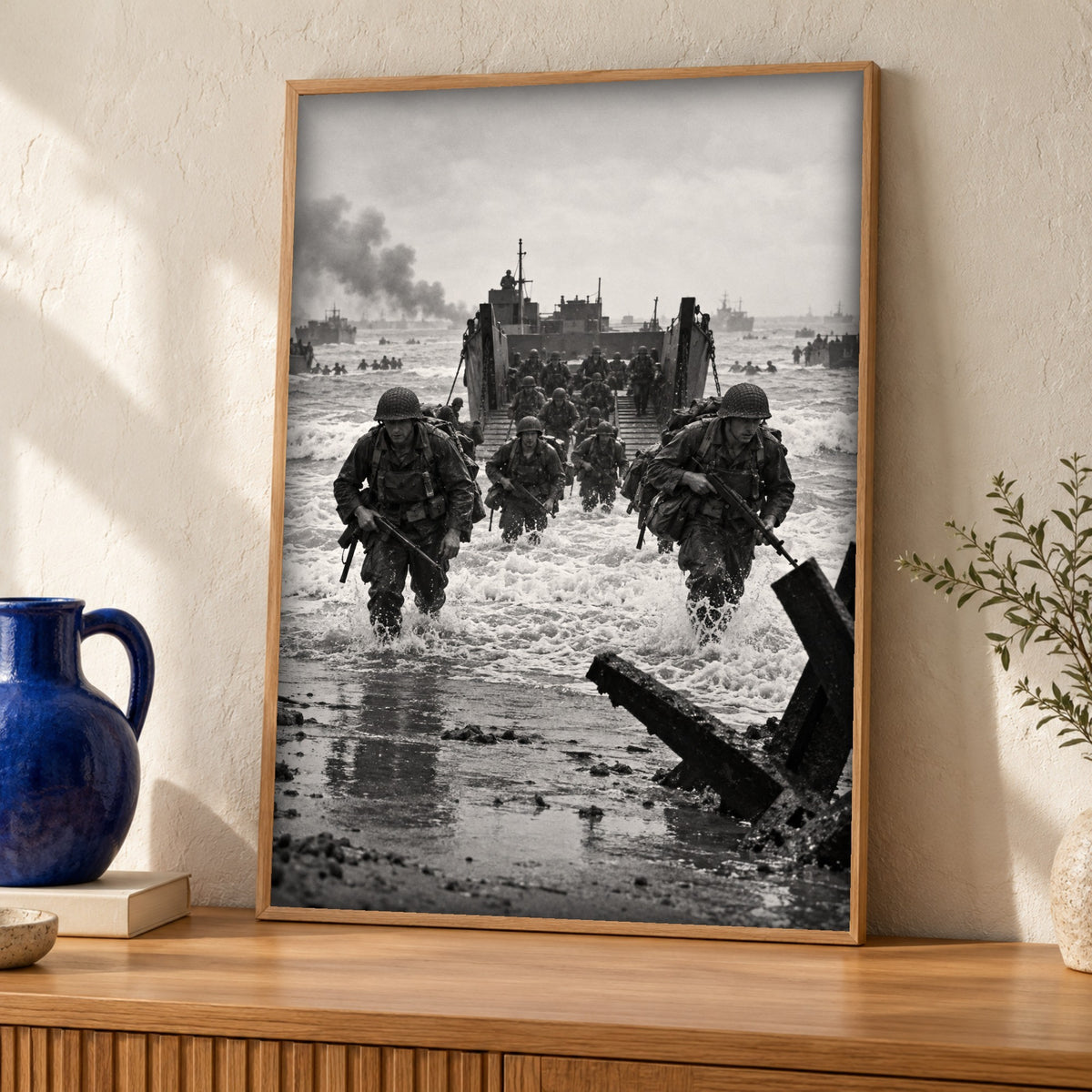 WWII poster — D-Day Normandy Landings — Framed room mockup