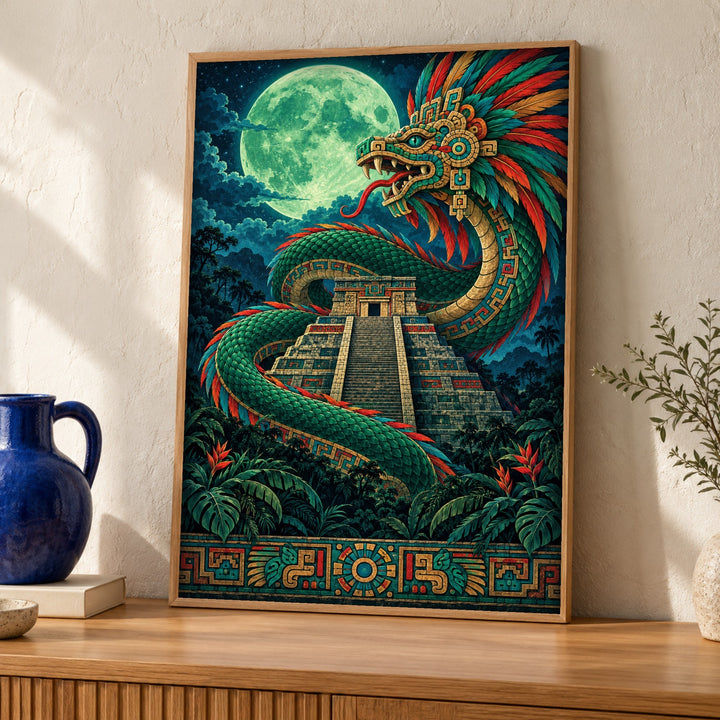 Quetzalcoatl art, Feathered serpent print