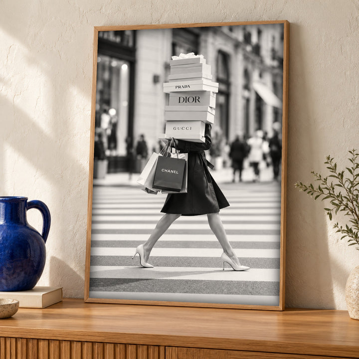 Fashion wall art, Luxury shopping, Monochrome print