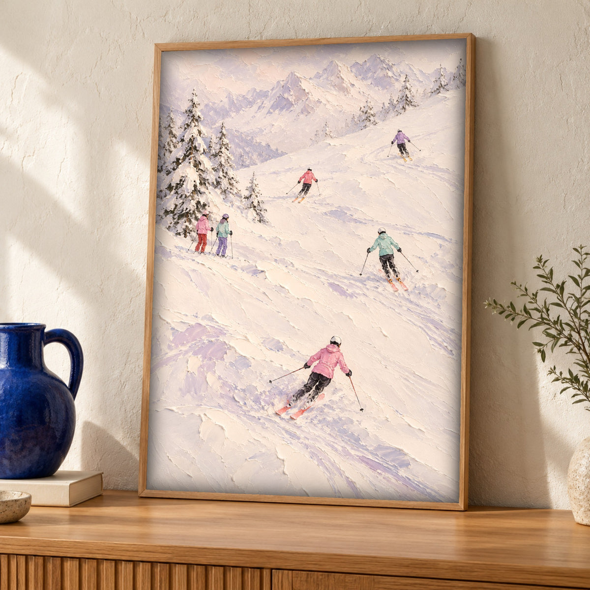 Mountain Wall Art — Alpine Skiing — Framed room mockup