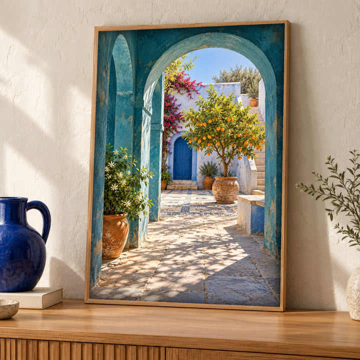 Mediterranean print, Citrus Courtyard, Botanical Decor
