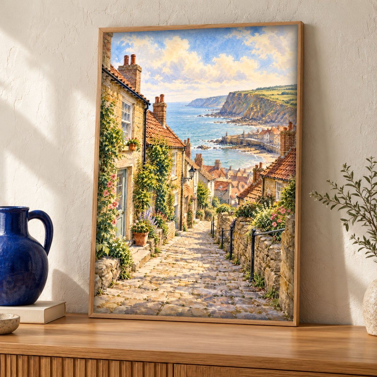 Yorkshire Print — Robin Hood's Bay — Framed room mockup