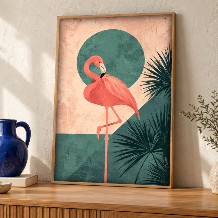 Retro wall art, Flamingo, Tropical poster