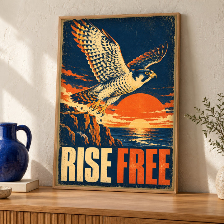 Bird wall art, Peregrine falcon, Motivational poster