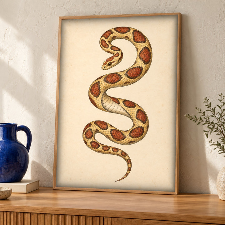 Snake wall art, Serpent illustration, Natural history print